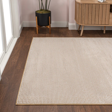Cole Modern Minimalist Pinstripe High-low Area Rug